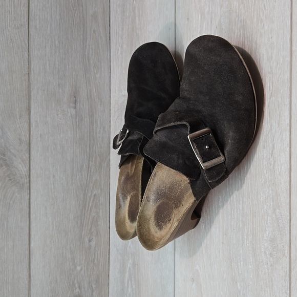 Papillio By Birkenstock Women Suede Heels Mary Jane Clog sz 38/7 - Picture 1 of 12